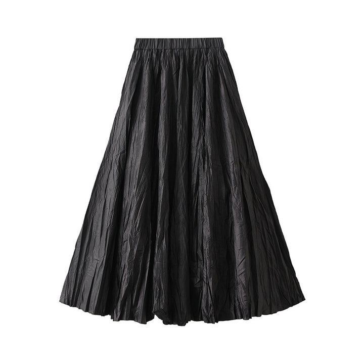 crinkled full-volume maxi skirt with elastic waist – TERRA