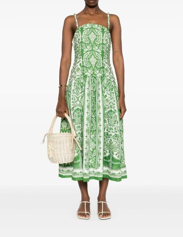 Plissiertes Oberteil mit ausgestellten Ärmeln und Maxirock-Set mit Taillengürtel – Rosiny 