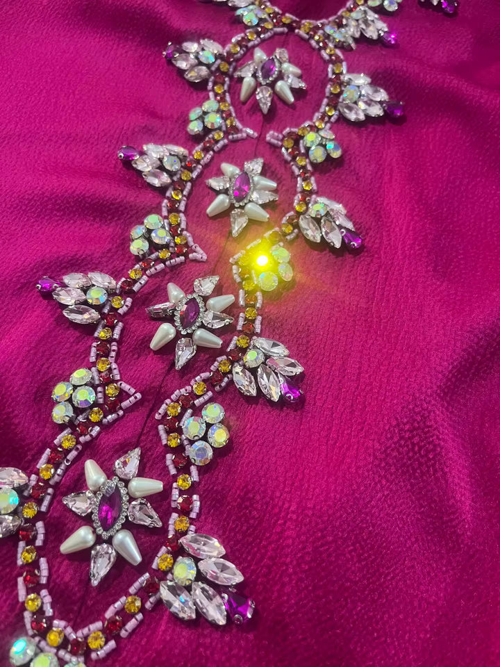 embellished A-line dress with flared sleeves - DALIXA