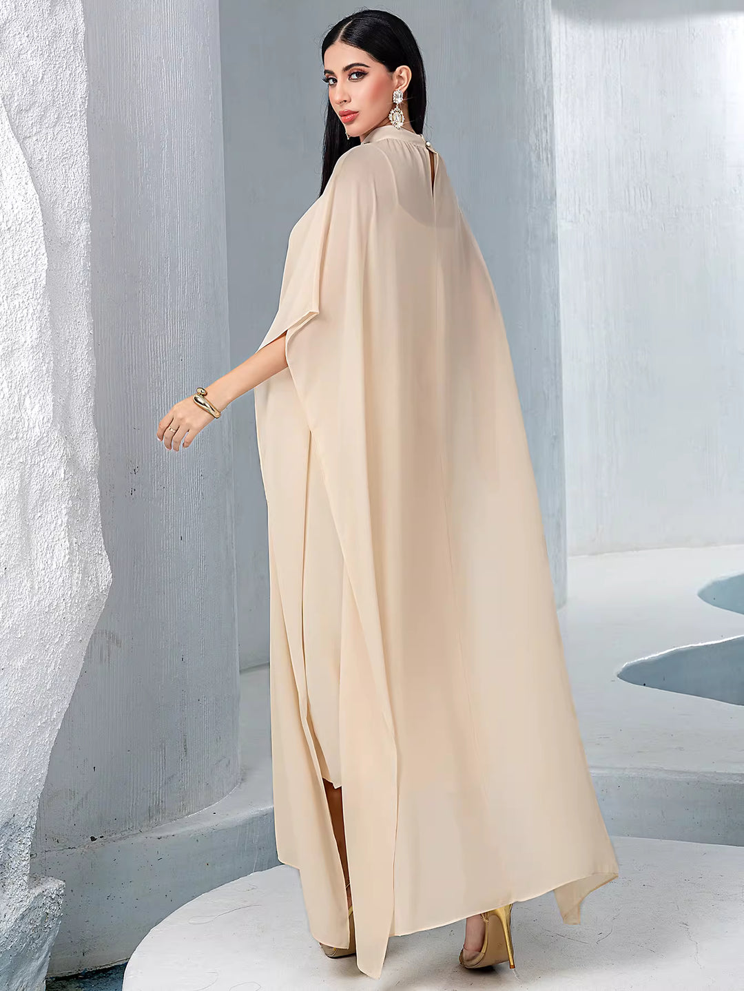 soft-draped evening dress with sculpted waist – ISADORA