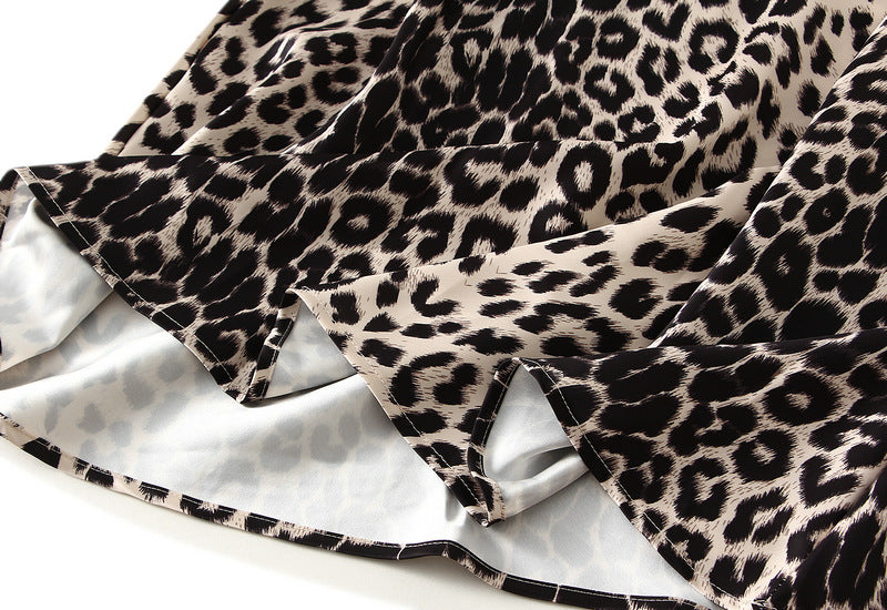 satin midi skirt with leopard print – SAVANNA