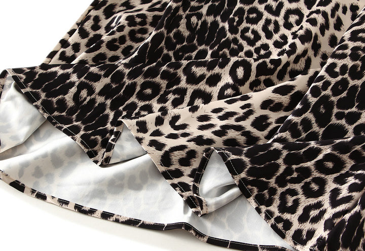 satin midi skirt with leopard print – SAVANNA