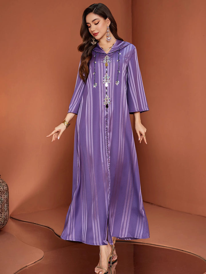 costume évasé sur mesure avec manches bouffantes en satin – VALENCIA 