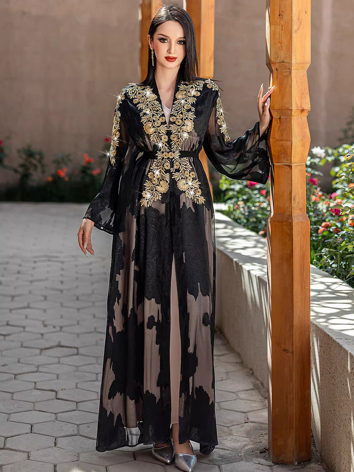 Elegant Long Sleeve Maxi Dress with Structured Fit – ARIELLE