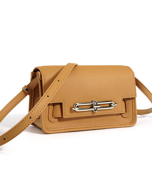 编织藤条手提包，配有双层皮革手柄 – LÉONIE 