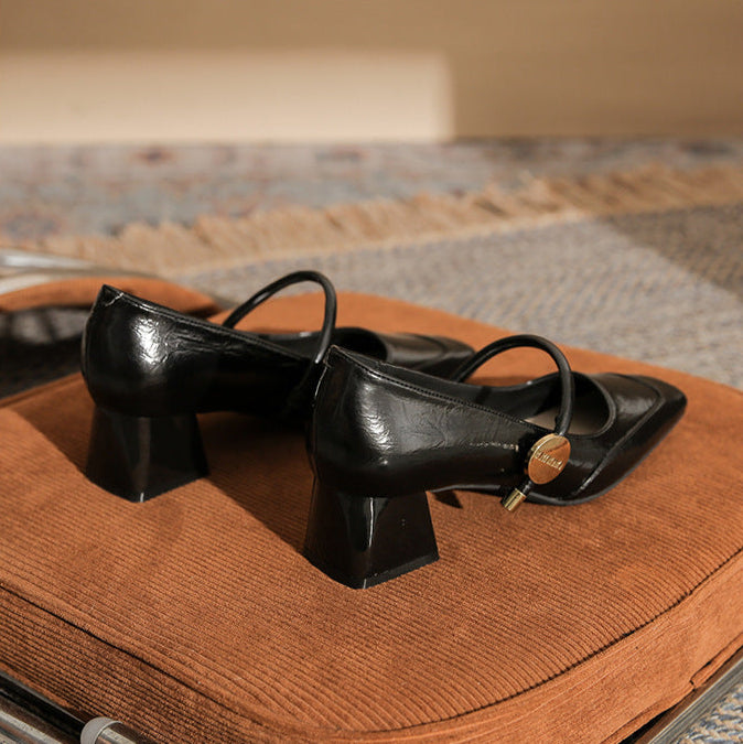 حذاء بكعب مربع مع حزام رفيع - أريانري