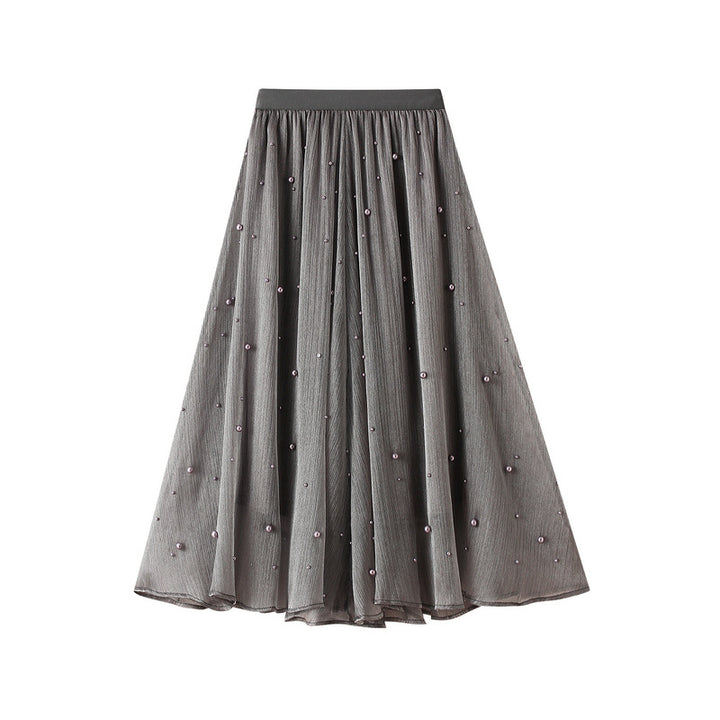 embellished tulle A-line midi skirt – MOONLIT