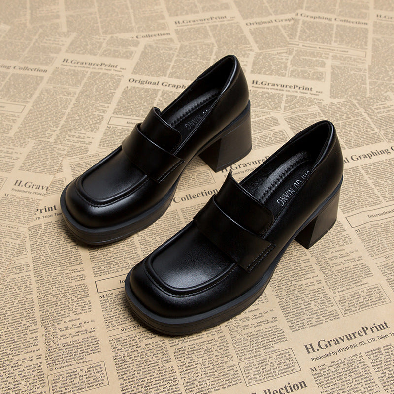 block heel loafers with square toe - VERANTA