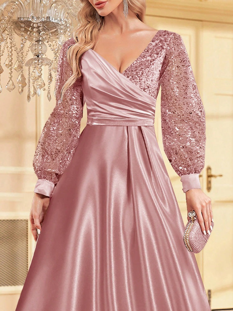 فستان بأكمام منفوخة من الترتر – سيلين