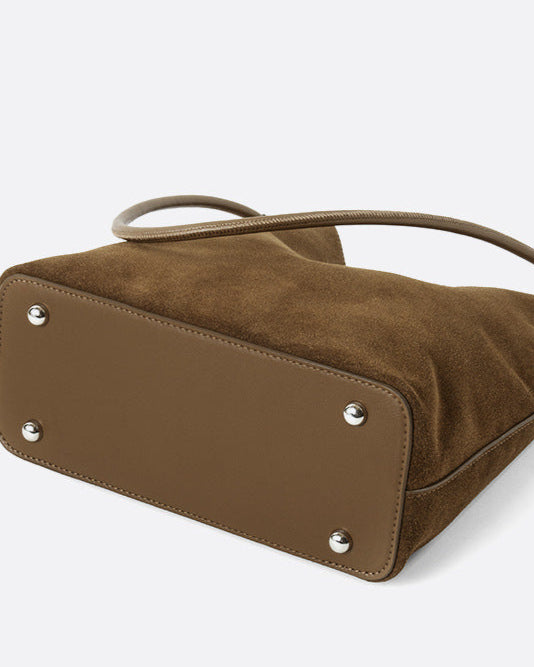 suede shoulder bag with structured silhouette - SOLA