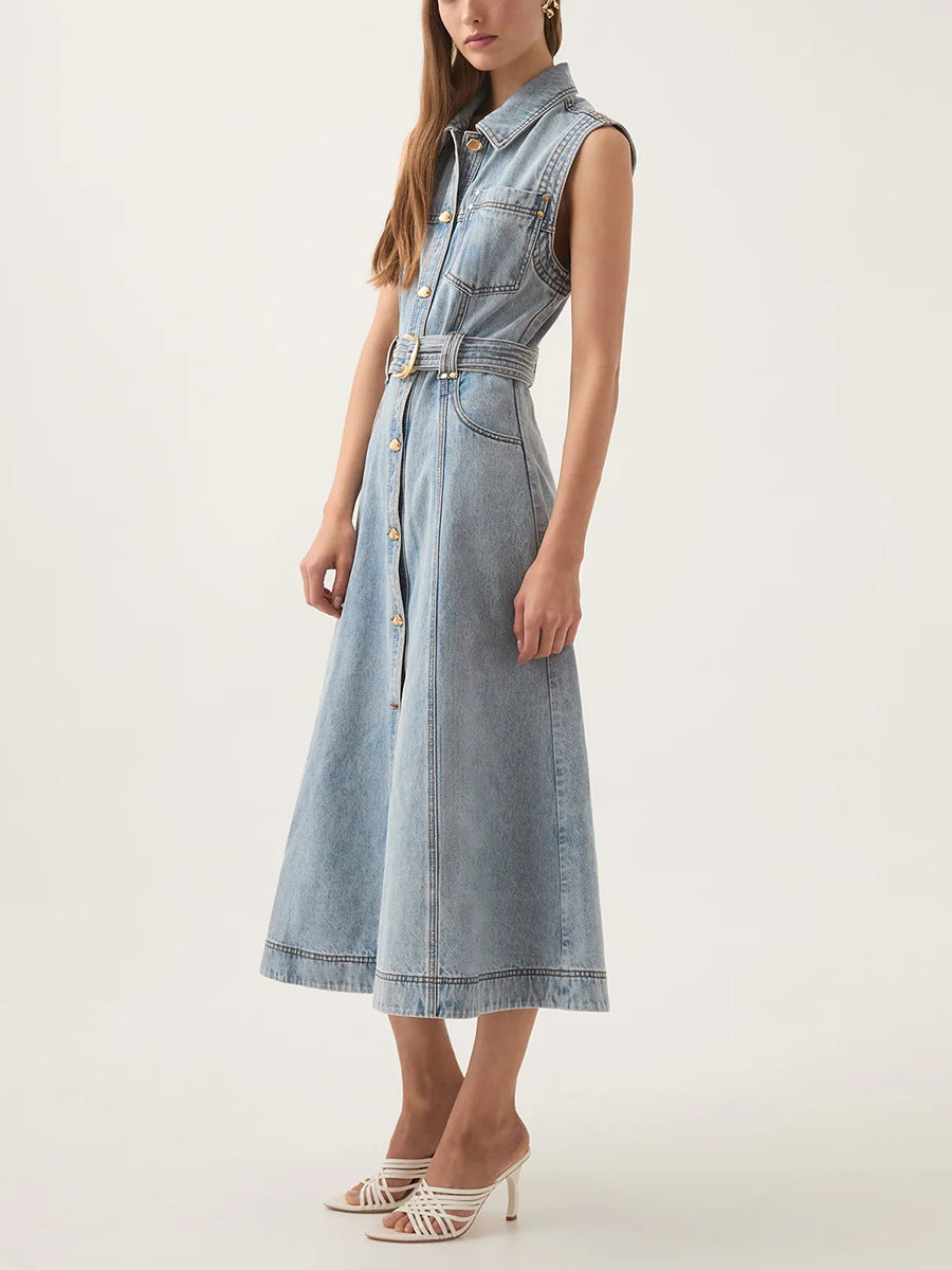 褶皱喇叭袖上衣和高腰裙套装，配腰带 – Rosiny 