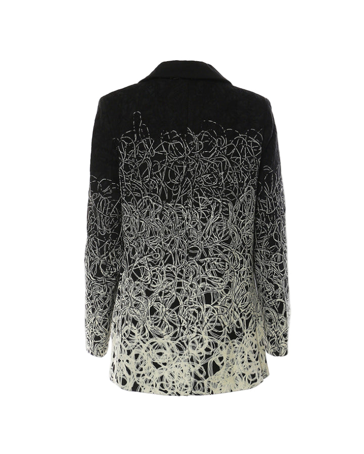 بليزر مطرز بتدرجات لونية مع تصميم أمامي ملتف - أردن