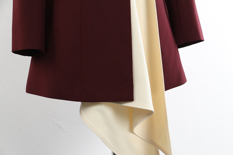 Asymmetric contrast lapel blazer – LUNA
