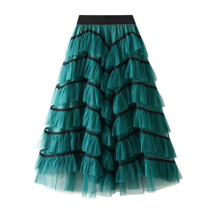 Layered ruffle tulle midi skirt – AURORA