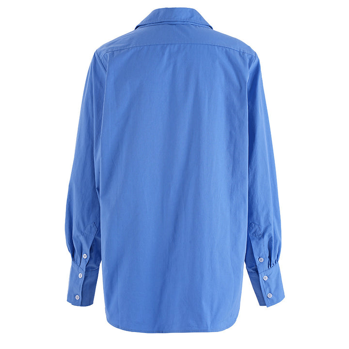 classic cotton button-down shirt with gathered cuffs – SKYLA