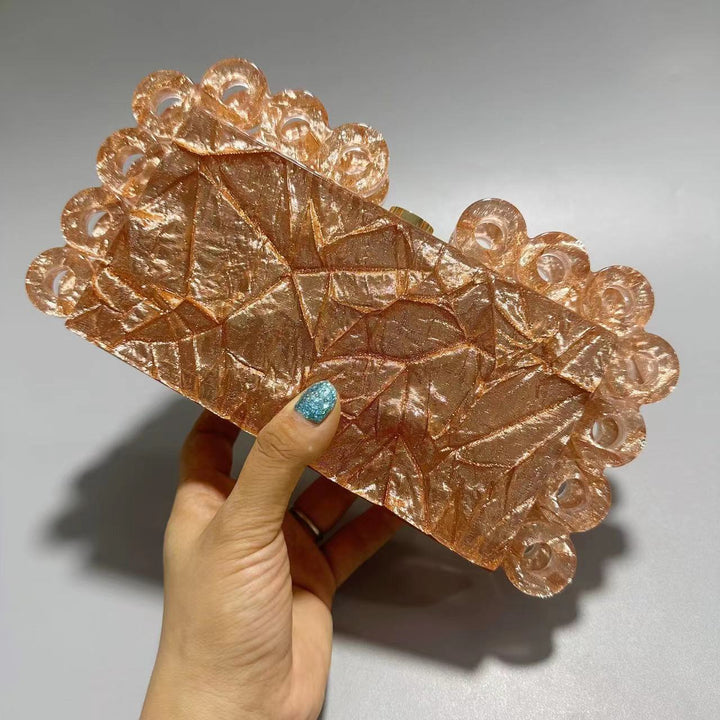 حقيبة كلاتش أكريليك هندسية بحواف دائرية – أورورسيفا