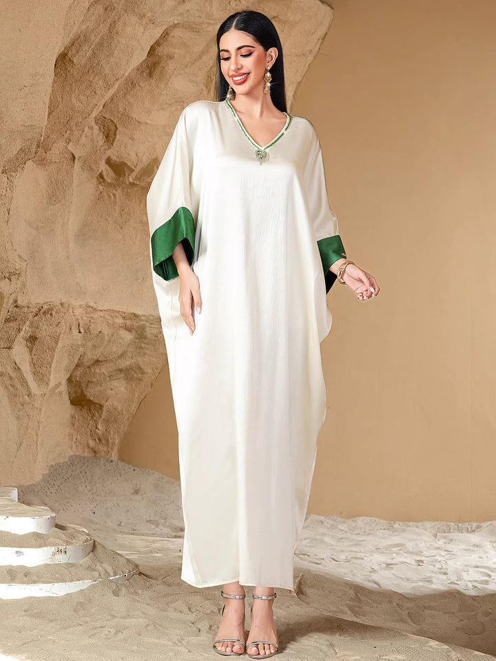 flared kaftan dress with contrast cuffs - LAYLAFI