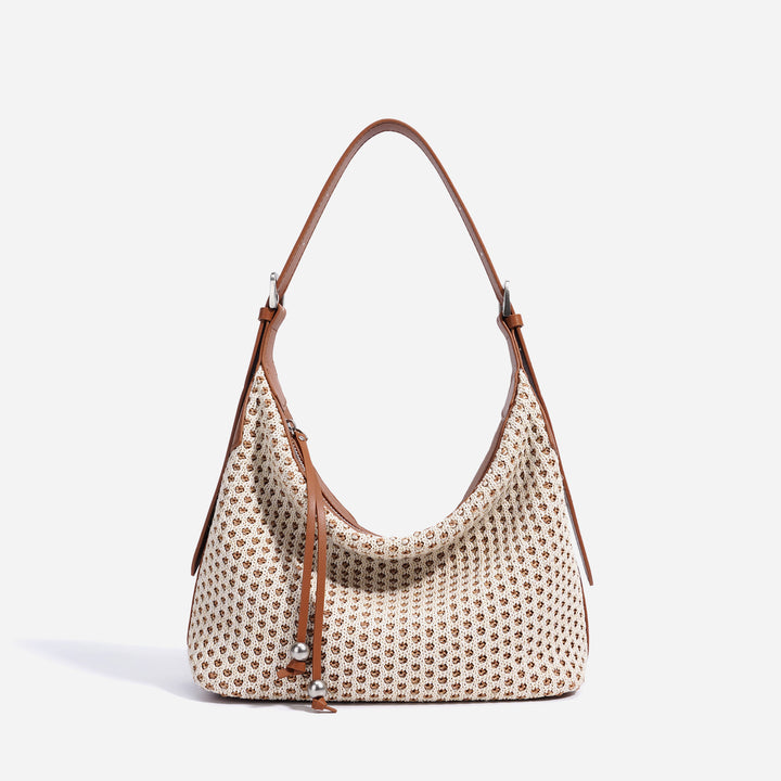woven shoulder bag with leather straps – AURAXIL