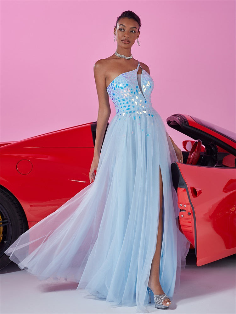 Plissiertes Oberteil mit ausgestellten Ärmeln und Maxirock-Set mit Taillengürtel – Rosiny 