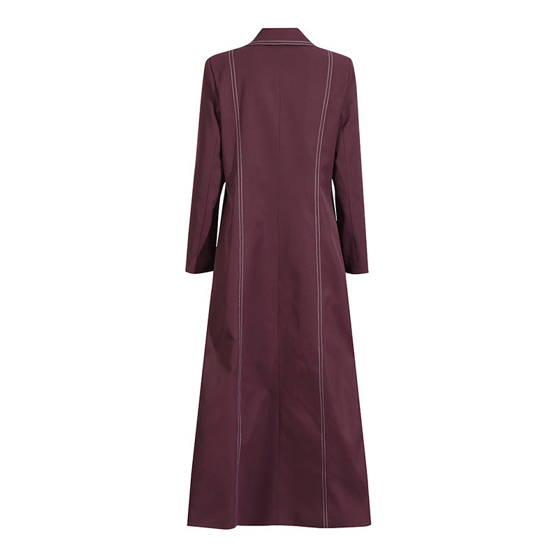 معطف طويل مصمم خصيصًا مع خياطة متباينة - مارلون