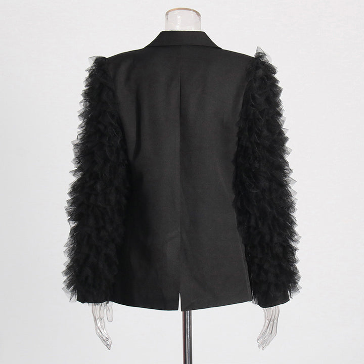tailored blazer with layered tulle sleeves – YOUSSEF