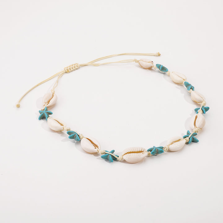 mehrfarbige Kettenhalskette mit Emaille-Seeanhängern - CORALIA 