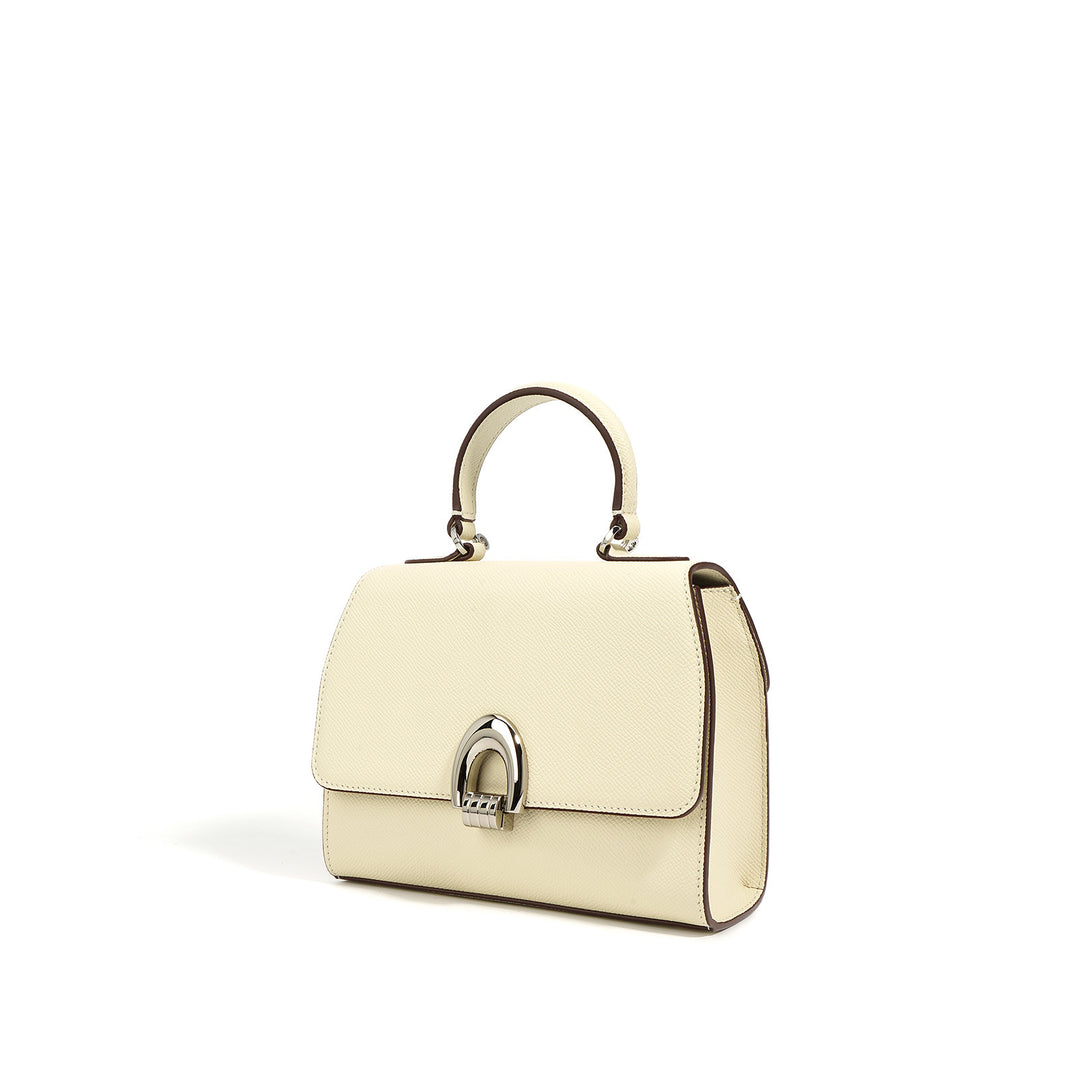 gewebte Rattan-Tragetasche mit doppelten Ledergriffen – LÉONIE 