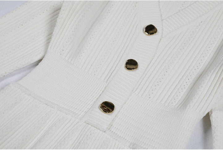 Geplooide top met uitlopende mouwen en maxi-rok set met tailleband – Rosiny 