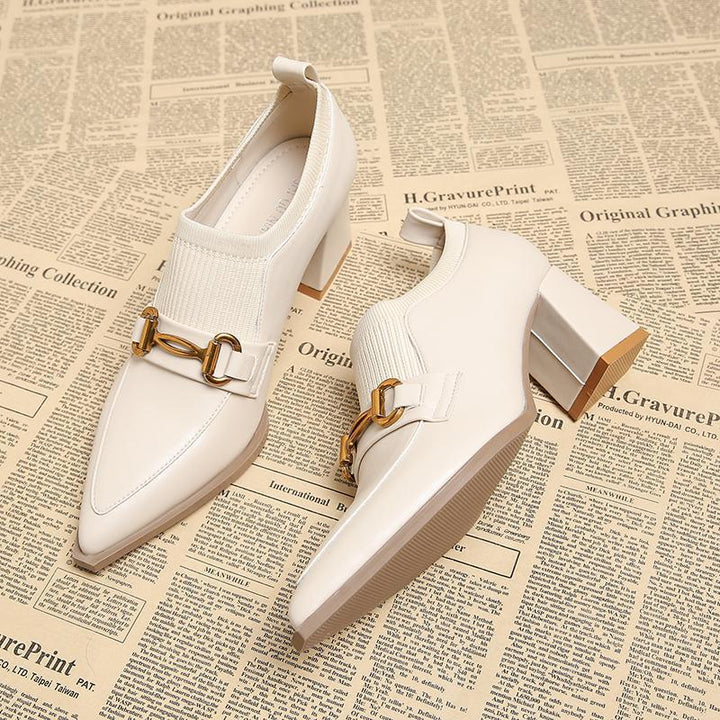 حذاء بكعب سميك مدبب مع مشبك معدني – سييناتري