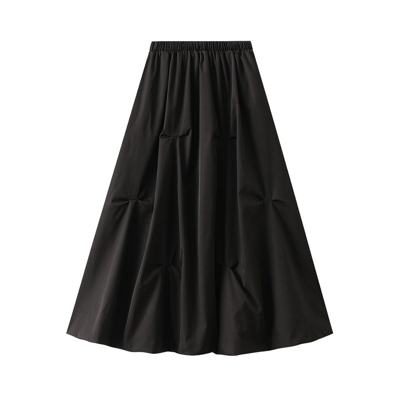 structured volume maxi skirt with gathered folds – NOVA