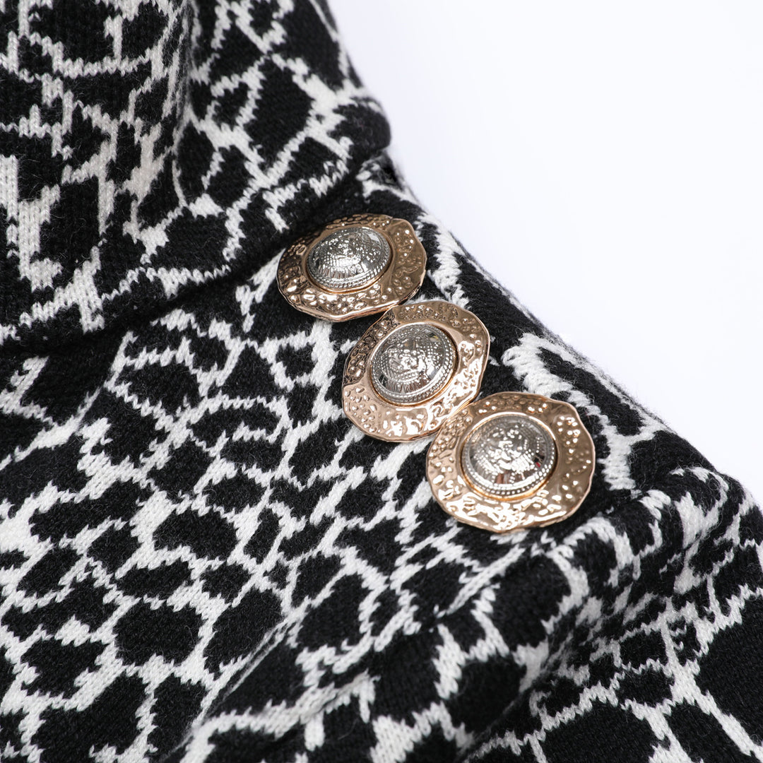 long sleeve mini dress with animal print – NAYANRI