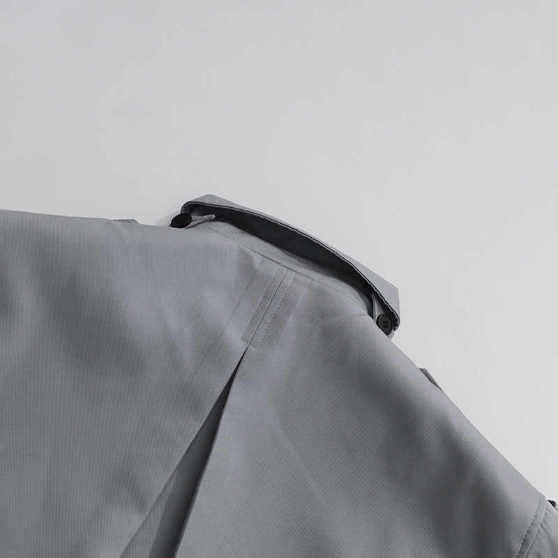 جاكيت ترنش مزدوج الصدر بحزام وياقة عالية - أستريلي