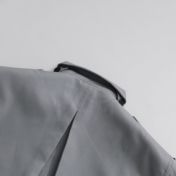 جاكيت ترنش مزدوج الصدر بحزام وياقة عالية - أستريلي