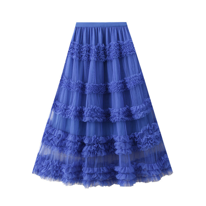 tiered tulle skirt with horizontal ruffle bands – BLOORA