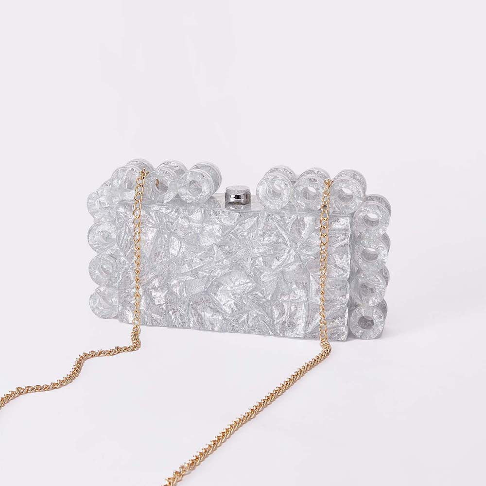 حقيبة كلاتش أكريليك هندسية بحواف دائرية – أورورسيفا