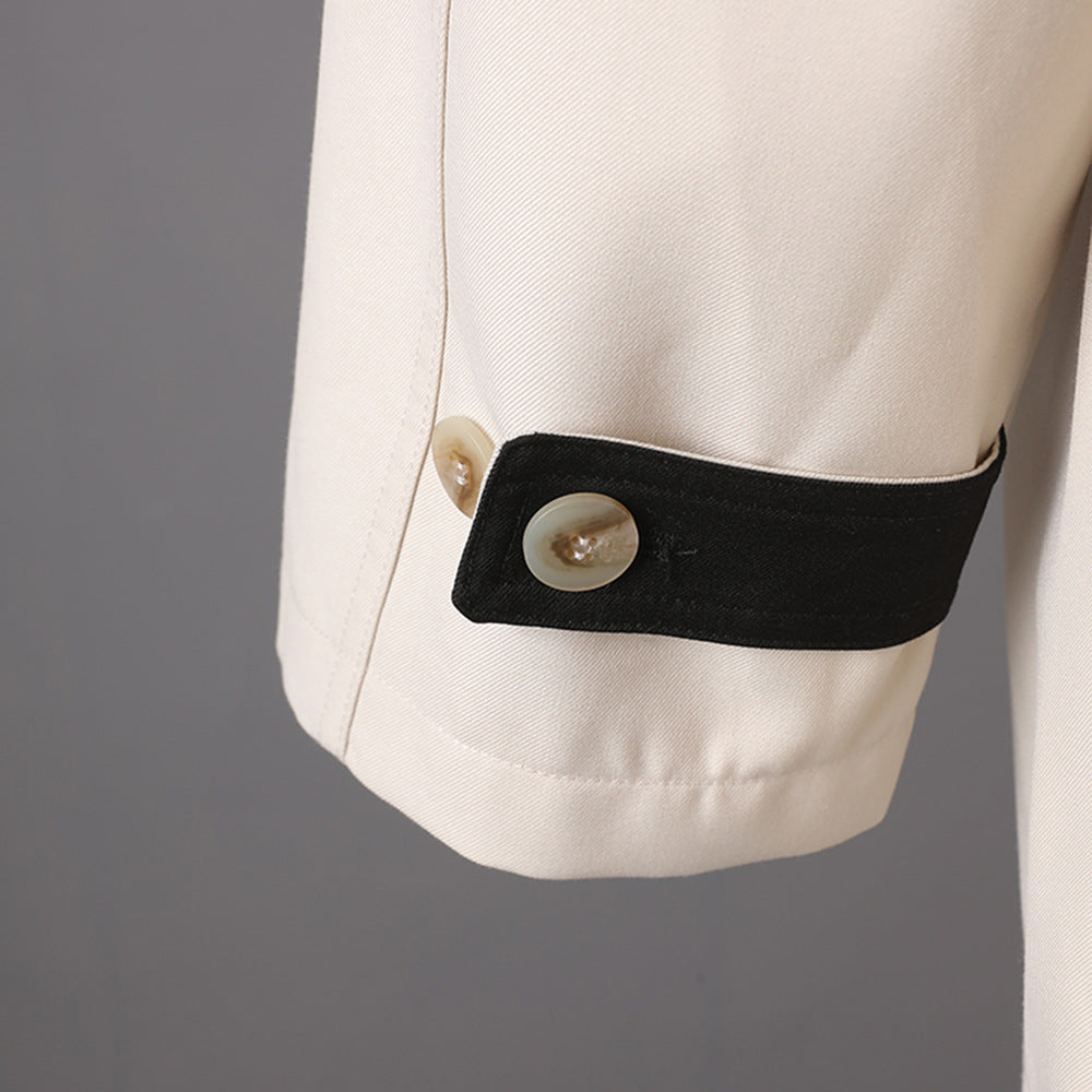 جاكيت مخملي بأزرار أمامية وحافة من الدانتيل الشفاف - صيفي