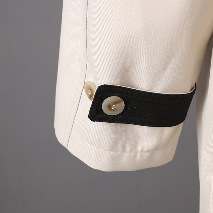 جاكيت مخملي بأزرار أمامية وحافة من الدانتيل الشفاف - صيفي