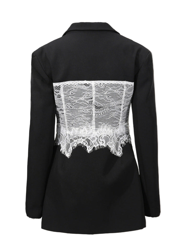 tailored blazer with lace corset overlay – SERAPHINZA