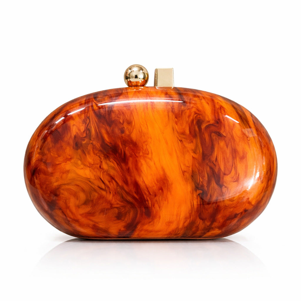 emerald marbled clutch with gold clasp – VERDÉA