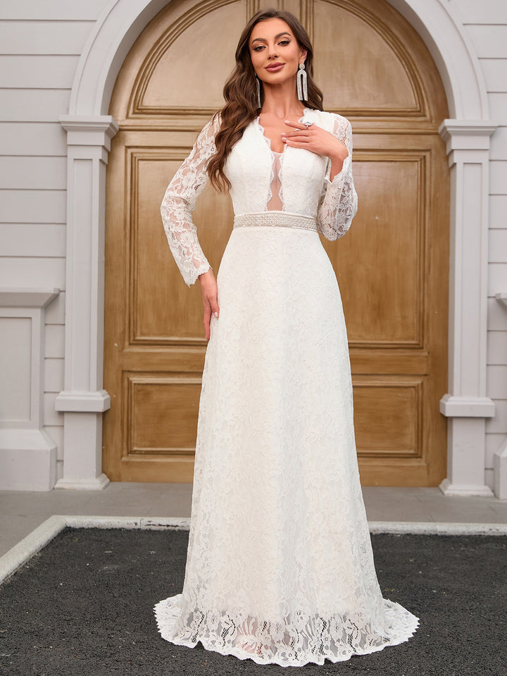 Geplooide top met uitlopende mouwen en maxi-rok set met tailleband – Rosiny 