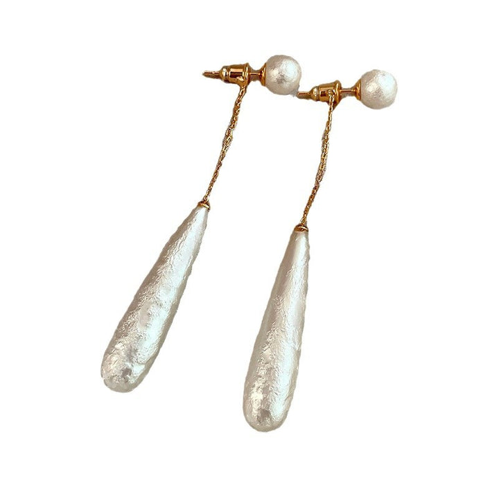 long drop earrings with pearl studs - SERENAZIL