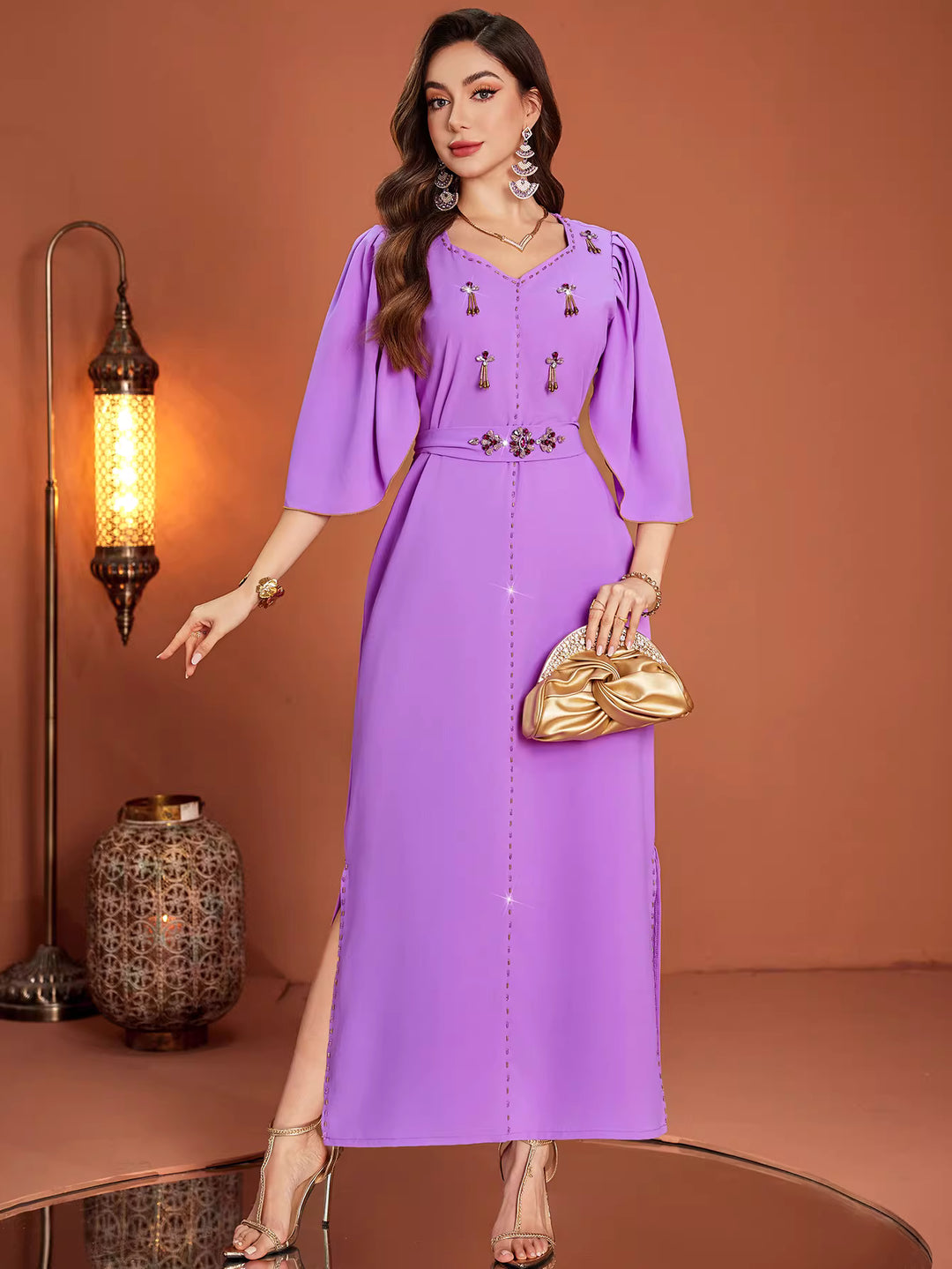 Long-Sleeve Minimalist Maxi Dress – AMARA