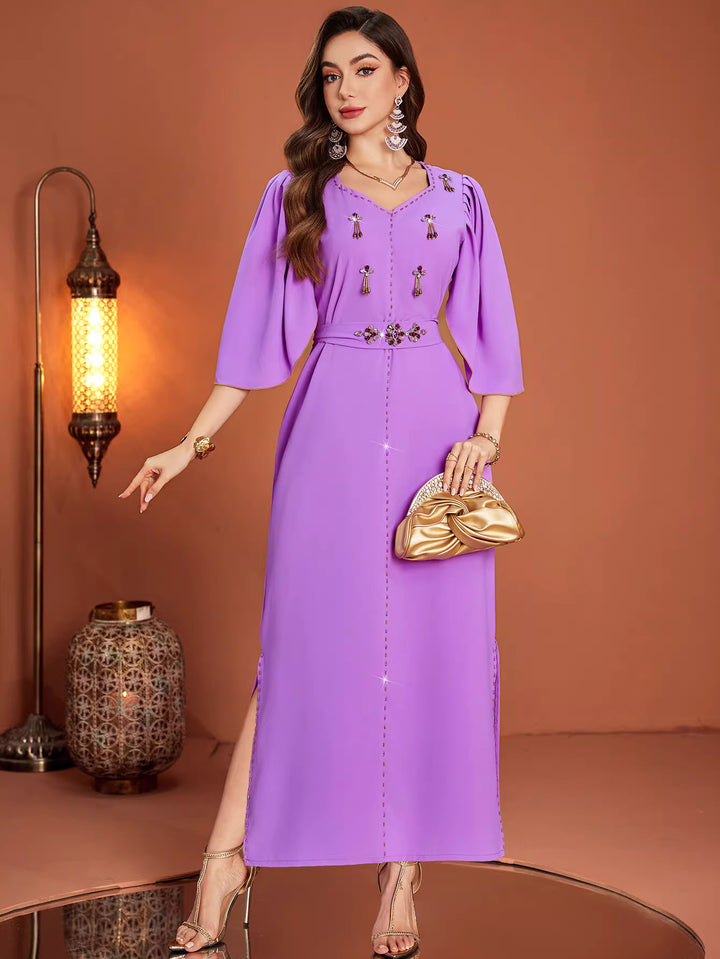 Long-Sleeve Minimalist Maxi Dress – AMARA