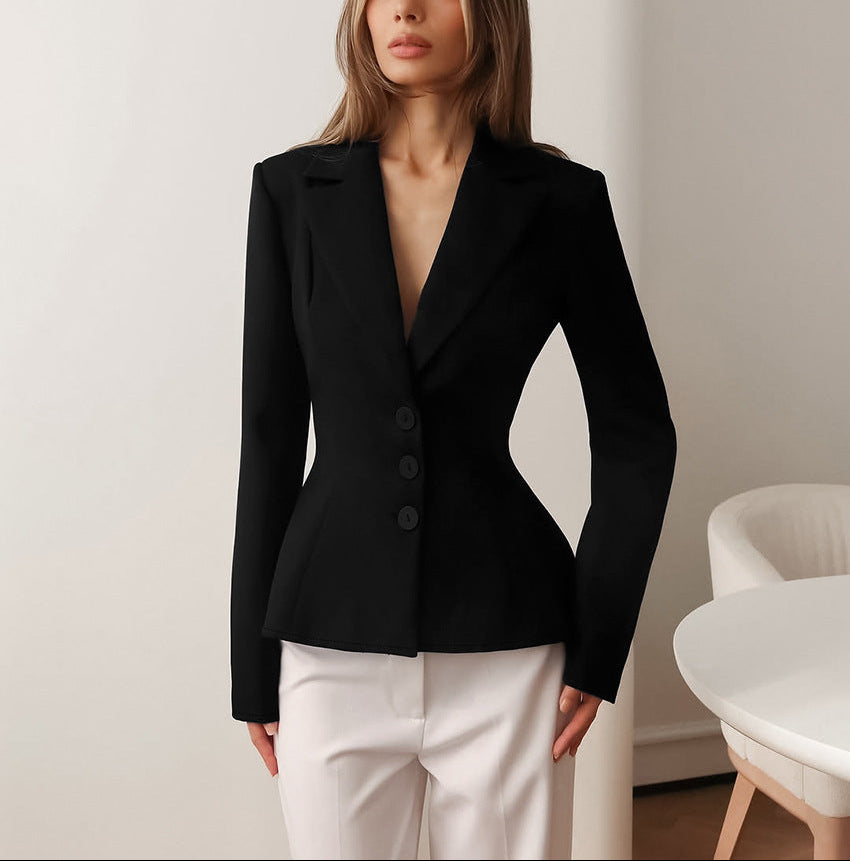 tailored waist-defining blazer with sculpted peplum – CELINE