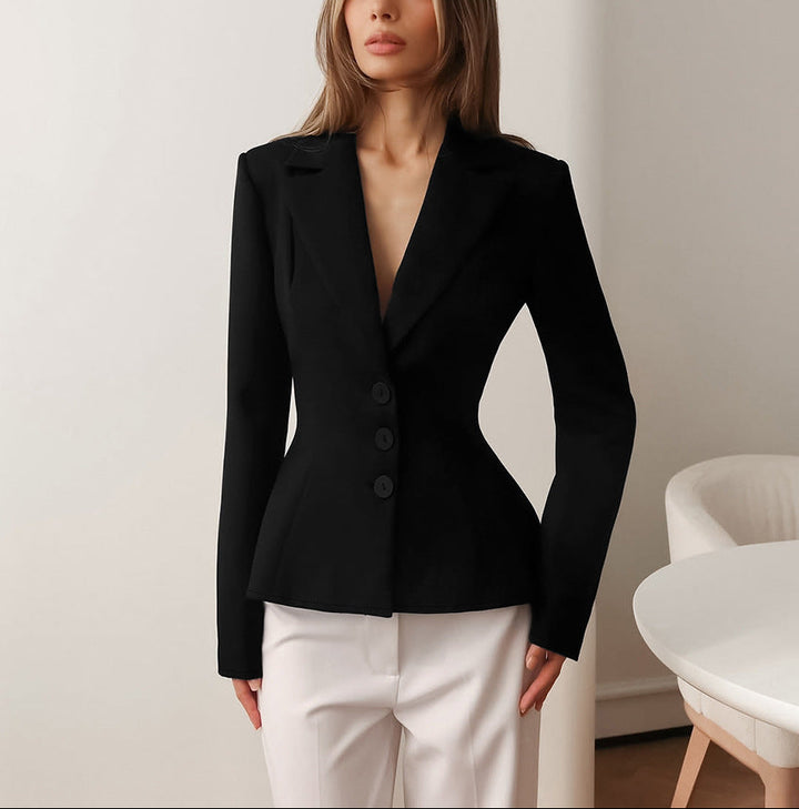 tailored waist-defining blazer with sculpted peplum – CELINE