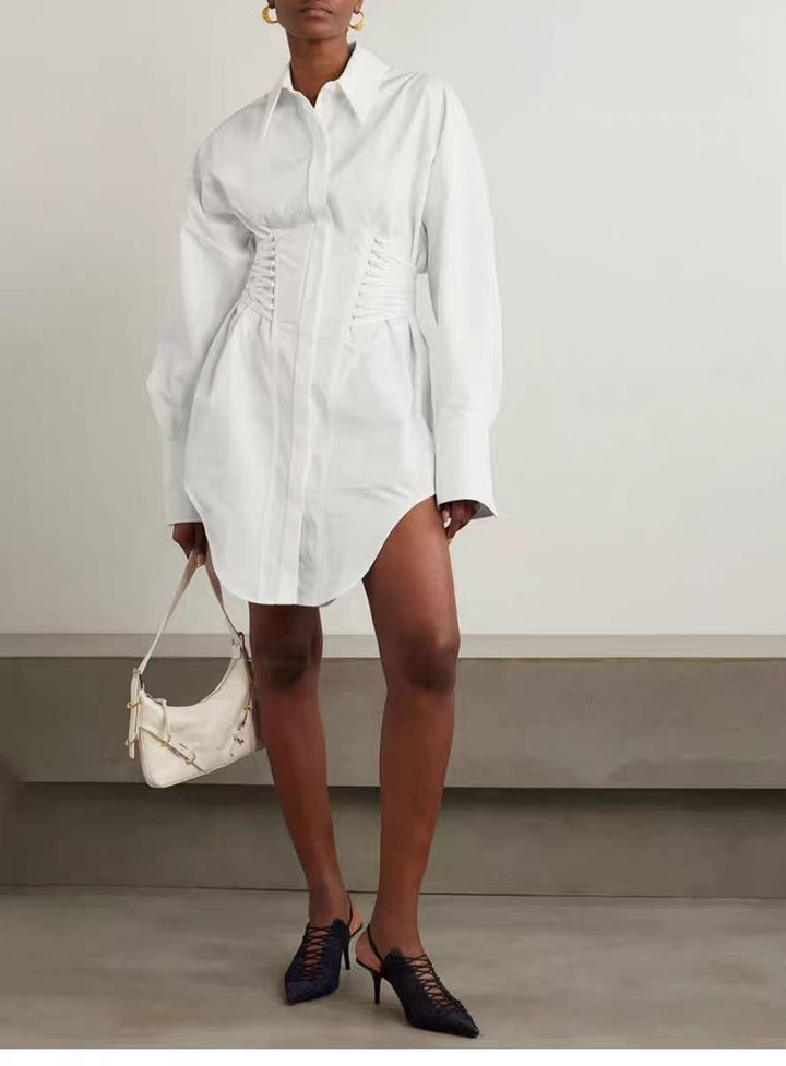 Geplooide top met uitlopende mouwen en maxi-rok set met tailleband – Rosiny 