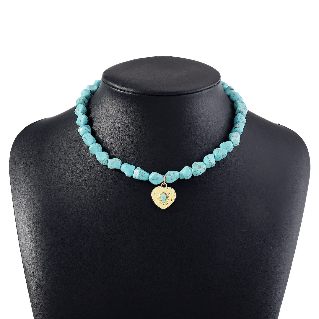 turquoise bead necklace set with symbolic pendants – AZURA