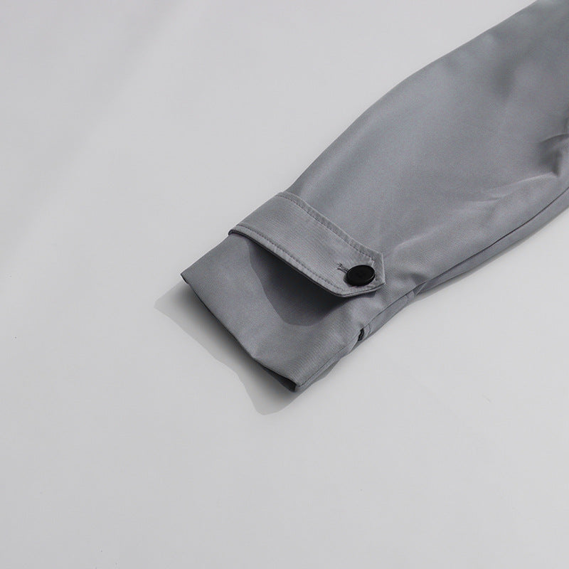 جاكيت ترنش مزدوج الصدر بحزام وياقة عالية - أستريلي