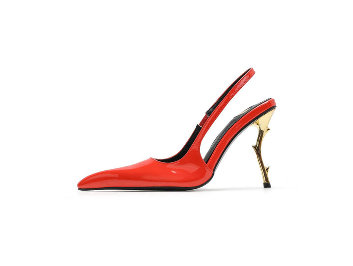 Patent Slingback Sculptural Heel Pumps – THORN