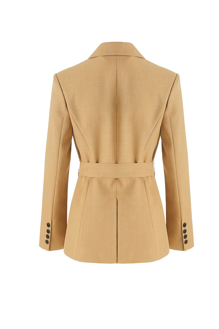 Belted double-breasted tailored blazer – SAVANNA